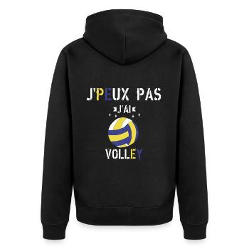 J Peux Pas J Ai Volley - Veste à capuche bio Premium Unisexe - noir - Dos - Nico (187cm)