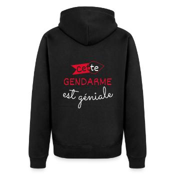 Gendarme Géniale cadeau - Veste à capuche bio Premium Unisexe - noir - Dos - Nico (187cm)