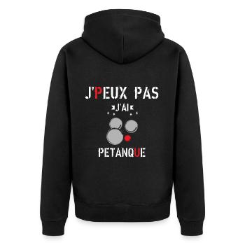 J Peux Pas J ai Pétanque - Veste à capuche bio Premium Unisexe - noir - Dos - Nico (187cm)