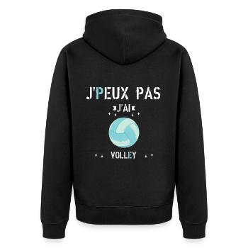 J Peux Pas J Ai Volley - Veste à capuche bio Premium Unisexe - noir - Dos - Nico (187cm)