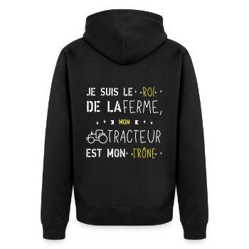 Tracteur agricole - Veste à capuche bio Premium Unisexe - noir - Dos - Nico (187cm)