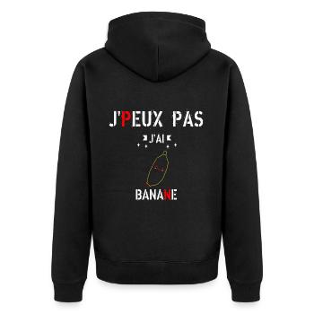 J Peux Pas J Ai Banane - Veste à capuche bio Premium Unisexe - noir - Dos - Nico (187cm)
