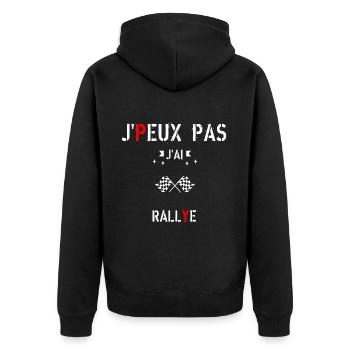 J peux pas j ai rallye - Veste à capuche bio Premium Unisexe - noir - Dos - Nico (187cm)