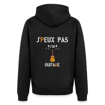 J Peux Pas J Ai Guitare - Veste à capuche bio Premium Unisexe - noir - Dos - Nico (187cm)