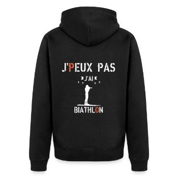 J Peux Pas J Ai Biathlon - Veste à capuche bio Premium Unisexe - noir - Dos - Nico (187cm)