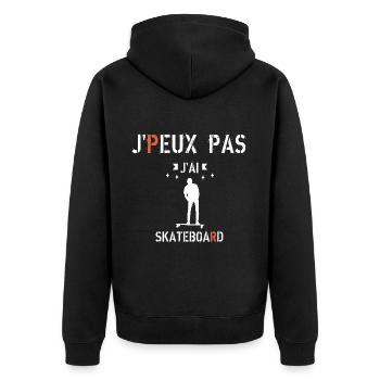 Je peux pas j ai skateboard - Veste à capuche bio Premium Unisexe - noir - Dos - Nico (187cm)