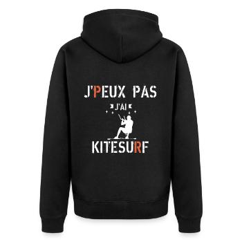 Je peux pas j ai kitesurf - Veste à capuche bio Premium Unisexe - noir - Dos - Nico (187cm)