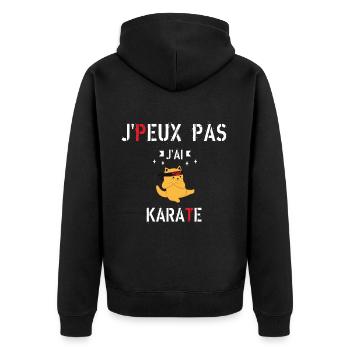 J Peux Pas J Ai karaté - Veste à capuche bio Premium Unisexe - noir - Dos - Nico (187cm)
