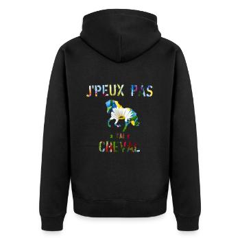 J Peux Pas J ai cheval - Veste à capuche bio Premium Unisexe - noir - Dos - Nico (187cm)