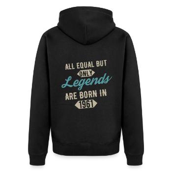 Legends are born in 1961 anniversaire - Veste à capuche bio Premium Unisexe - noir - Dos - Nico (187cm)