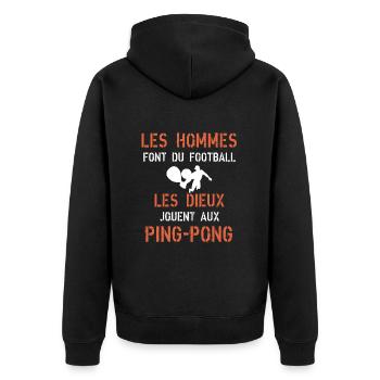 les dieux jouent au ping-pong - Veste à capuche bio Premium Unisexe - noir - Dos - Nico (187cm)