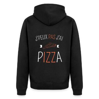 J peux pas j ai pizza - Veste à capuche bio Premium Unisexe - noir - Dos - Nico (187cm)