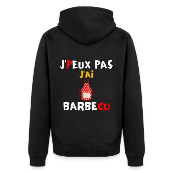 J peux pas j ai barbecue - Veste à capuche bio Premium Unisexe - noir - Dos - Nico (187cm)