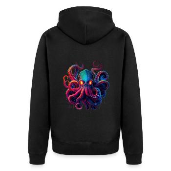 Octopus illustration - Unisex Premium Organic Zip Hoodie - black - Back - Nico (187cm)