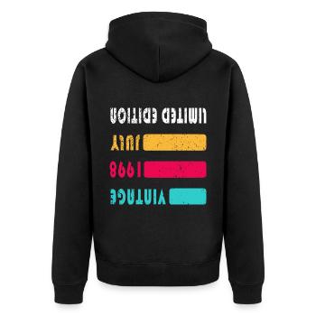 July 1998 Anniversary July 1998 July - Unisex Premium Organic Zip Hoodie - black - Back - Nico (187cm)