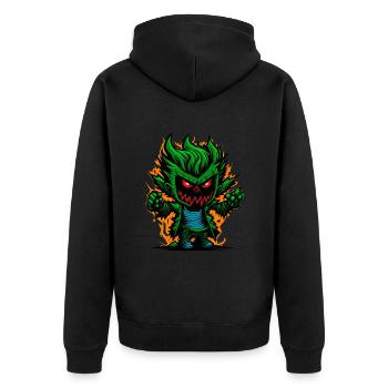Graffiti Halloween Zombie Kid - Unisex Premium Bio Zip Hoodie - Schwarz - Hinten - Nico (187cm)