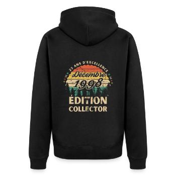 25 ans Décembre 1998 édition collector - Veste à capuche bio Premium Unisexe - noir - Dos - Nico (187cm)