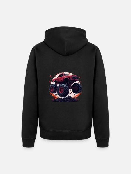 Monster truck - Unisex Premium Organic Zip Hoodie - black