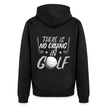 There Is No Crying In Golf - Unisex Premium Organic Zip Hoodie - black - Back - Nico (187cm)