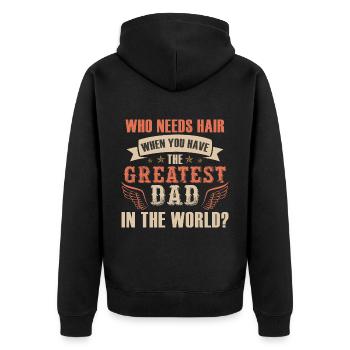 Größter Vatertag des Vaters - Unisex Premium Bio Zip Hoodie - Schwarz - Hinten - Nico (187cm)