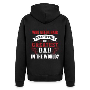 Greatest Dad Father's Day - Unisex Premium Organic Zip Hoodie - black - Back - Nico (187cm)