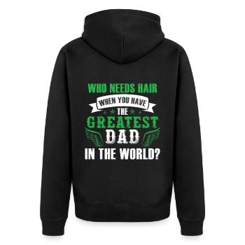 Funny Dad Fathers Day - Unisex Premium Organic Zip Hoodie - black - Back - Nico (187cm)