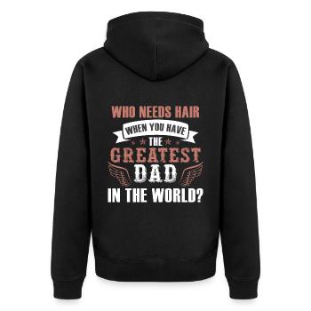 Qui a besoin de cheveux Le meilleur papa - Veste à capuche bio Premium Unisexe - noir - Dos - Nico (187cm)