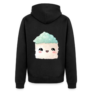Sushi - Unisex Premium Bio Zip Hoodie - Schwarz - Hinten - Nico (187cm)