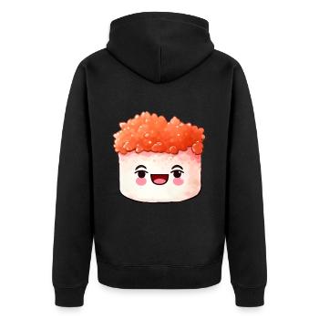 Sushi - Unisex Premium Bio Zip Hoodie - Schwarz - Hinten - Nico (187cm)