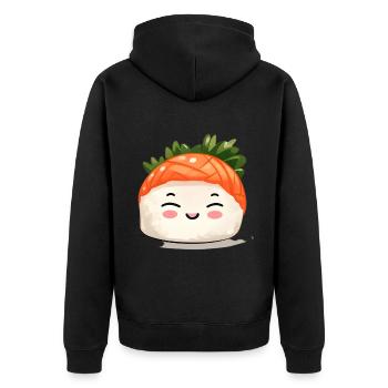 Sushi - Veste à capuche bio Premium Unisexe - noir - Dos - Nico (187cm)
