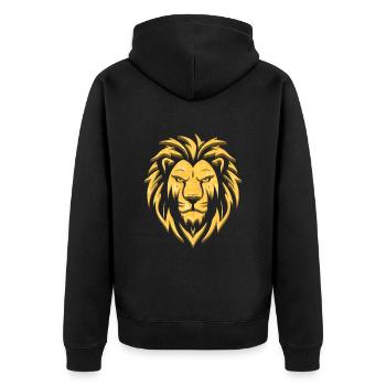 Lion d’or | Tête de Lion Or - Veste à capuche bio Premium Unisexe - noir - Dos - Nico (187cm)
