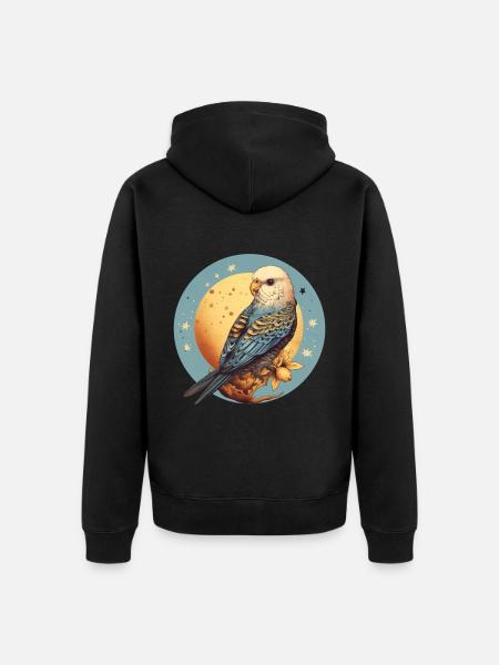 Wellensittich - Unisex Premium Bio Zip Hoodie - Schwarz