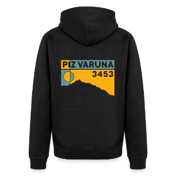 Piz Varuna Ski Touring Ski Resort Hiking Normal Route - Unisex Premium Organic Zip Hoodie - black - Back - Nico (187cm)