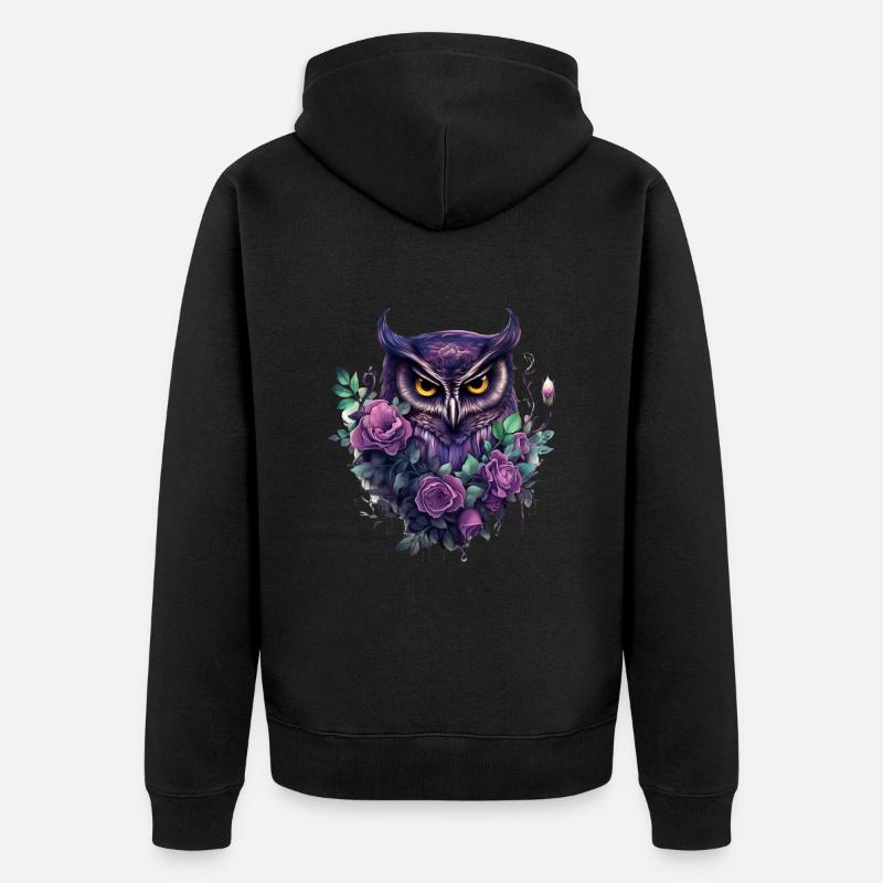 Hibou - Veste à capuche bio Premium Unisexe - noir