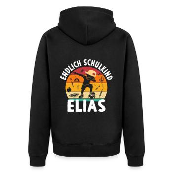 Endlich Schulkind Noah Dabbing Schüler - Unisex Premium Bio Zip Hoodie - Schwarz - Hinten - Nico (187cm)