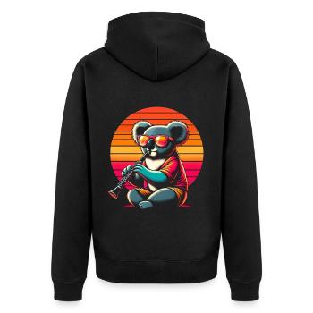 Clarinette Koala - Veste à capuche bio Premium Unisexe - noir - Dos - Nico (187cm)