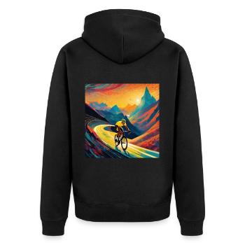 Cyclisme Colorwaves - Veste à capuche bio Premium Unisexe - noir - Dos - Nico (187cm)