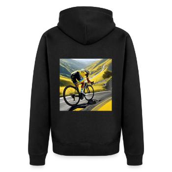 La montée d'or : courses de rêves en montagne - Veste à capuche bio Premium Unisexe - noir - Dos - Nico (187cm)