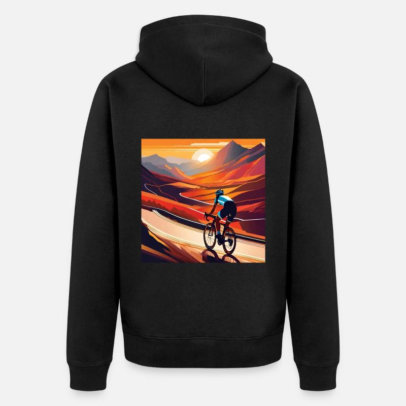 Montez au coucher du soleil - Veste à capuche bio Premium Unisexe - noir