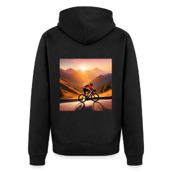 Sprint au sommet ensoleillé - Veste à capuche bio Premium Unisexe - noir - Dos - Nico (187cm)