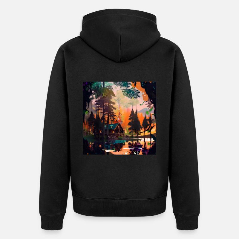 Cabane dans les bois - Veste à capuche bio Premium Unisexe - noir