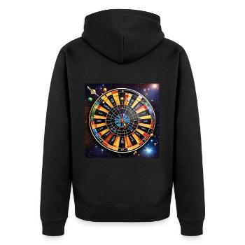 Fléchettes galactiques - Veste à capuche bio Premium Unisexe - noir - Dos - Nico (187cm)