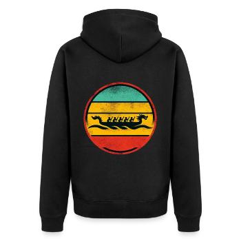 Dragon Boat - Unisex Premium Bio Zip Hoodie - Schwarz - Hinten - Nico (187cm)