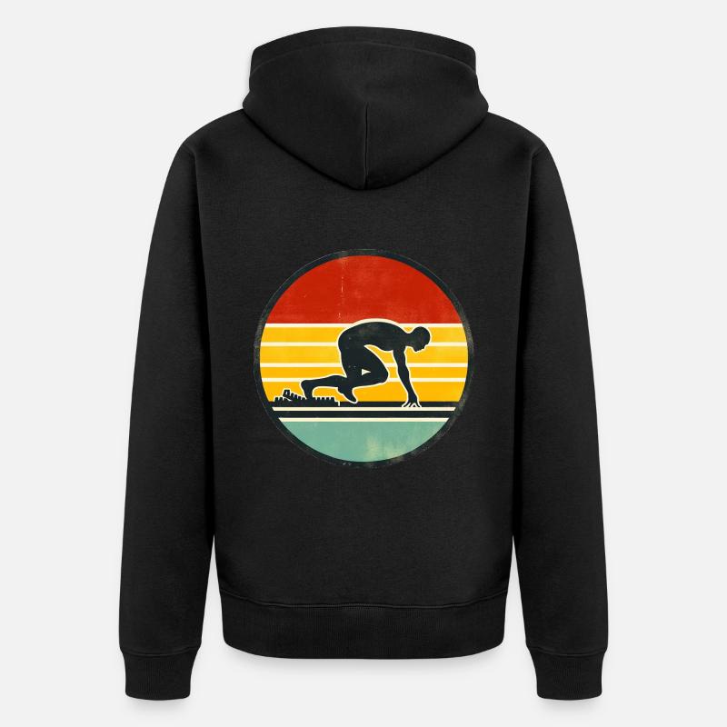 Sprinter - Athlétisme 2 - Veste à capuche bio Premium Unisexe - noir