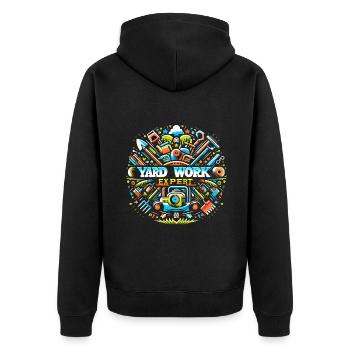 Yard Work Expert 18 - Unisex Premium Bio Zip Hoodie - Schwarz - Hinten - Nico (187cm)