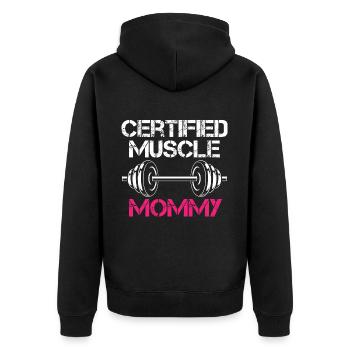 certifié Muscle Mommy Pump Cover - Veste à capuche bio Premium Unisexe - noir - Dos - Nico (187cm)