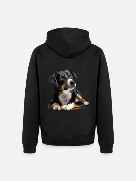 Danish Swedish Farmdog - Unisex Premium Organic Zip Hoodie - black