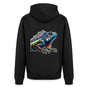 Iguane - Veste à capuche bio Premium Unisexe - noir - Dos - Nico (187cm)