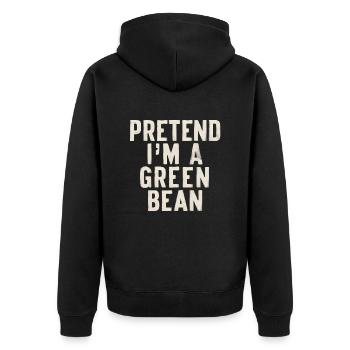 Grüne Bohnen - Unisex Premium Bio Zip Hoodie - Schwarz - Hinten - Nico (187cm)