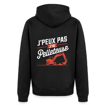 j'peux pas j'ai pelleteuse - Veste à capuche bio Premium Unisexe - noir - Dos - Nico (187cm)
